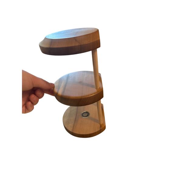 Vintage MCM Wooden Nickel Tabletop Bookshelf Book Shelf Adjustable Myrtlewood - Picture 3 of 9